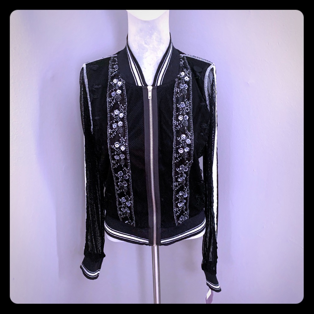 Hale Bob Mesh Bomber Jacket
